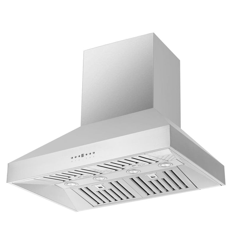 FORNO Package - 36" Electric French Door Range, Wall Mount Range Hood, Refrigerator, Dishwasher, Microwave and Wine Cooler, AP-FFSEL6917-36-6PK-1